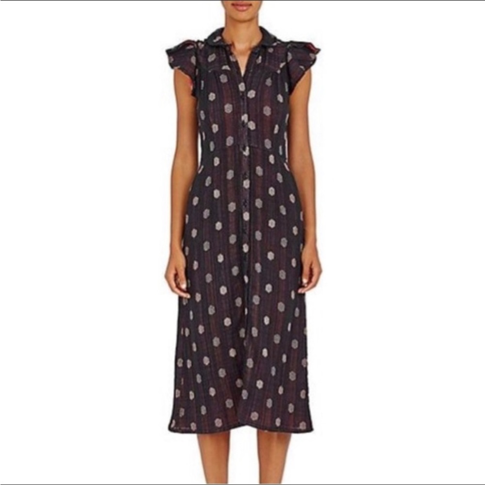 Ace & Jig Navy Polka Dot Midi Dress